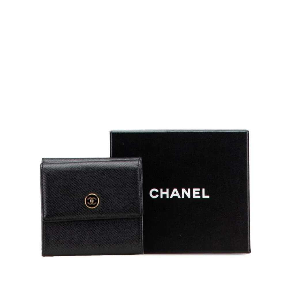 CHANEL Black Leather Wallet